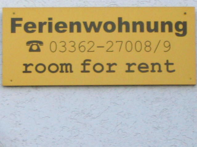 Hinweisschild am Haus